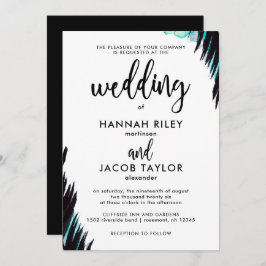 Boho Nights Black and White Wedding Einladung