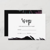Boho Nights Black mit Feather Wedding RSVP (Vorne/Hinten)