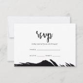 Boho Nights Black mit Feather Wedding RSVP Karte (Vorderseite)