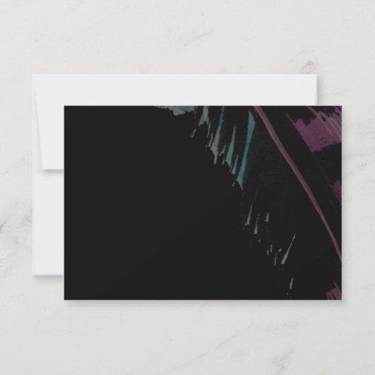 Boho Nights Black mit Feather Wedding RSVP Karte (Rückseite)