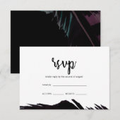 Boho Nights Black mit Feather Wedding RSVP Karte (Vorne/Hinten)