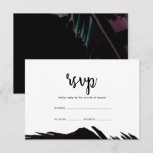 Boho Nights Black mit Feather Wedding RSVP