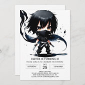 Boho Ninja Scroll Birthday Einladung (Vorne/Hinten)