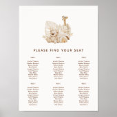 Boho Nursery Baby Shower Seating Chart Poster (Vorne)
