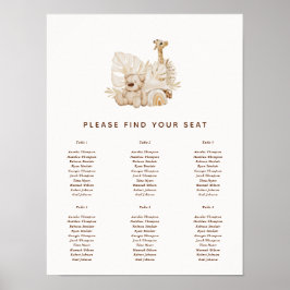 Boho Nursery Baby Shower Seating Chart Poster