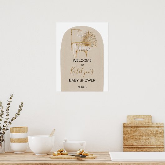 Boho Nursery Baby Shower Welcome Sign Poster (Küche)