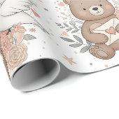 Boho Nursery Teddy Bears with Rainbows -Earthy (2) Geschenkpapier (Rolleneckpunkt)