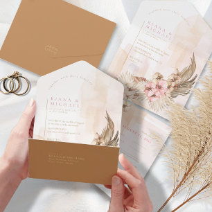 Boho-Oase Hochzeit ID959 All In One Einladung