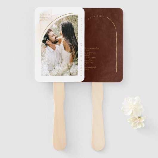 Boho-Oase Hochzeitsfoto-Programm Umber ID959 Fächer (Vorne und Hinten)