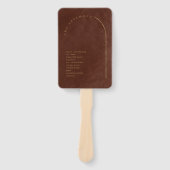 Boho-Oase-Hochzeitsprogramm Burnt Umber ID959 Fächer (Vorderseite)