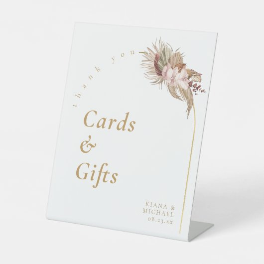 Boho Oasis Bouquet Arch Cards Gifts White ID959 Sockelschild (Vorderseite)