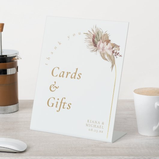 Boho Oasis Bouquet Arch Cards Gifts White ID959 Sockelschild (In SItu)