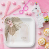 Boho Oasis Floral Arch Wedding ID959 Pappteller (Party)