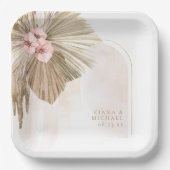 Boho Oasis Floral Arch Wedding ID959 Pappteller (Vorderseite)