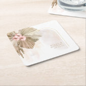 Boho Oasis Floral Arch Wedding ID959 Rechteckiger Pappuntersetzer (angewinkelt)