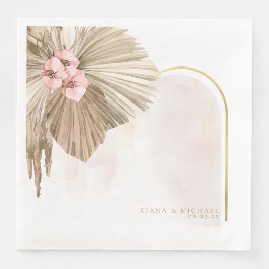 Boho Oasis Floral Arch Wedding ID959 Serviette (Vorderseite)