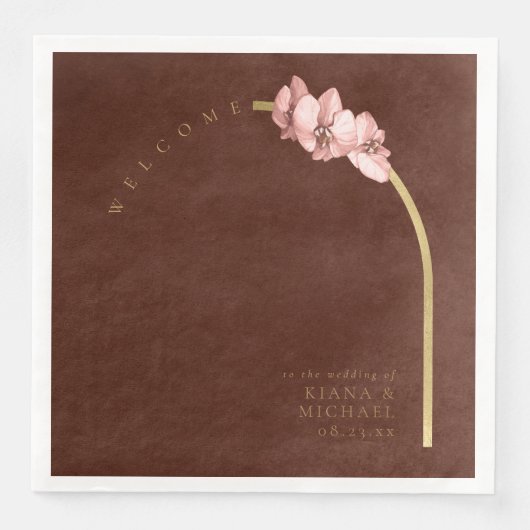 Boho Oasis Orchid Arch Wedding Welcome ID959 Serviette (Vorderseite)