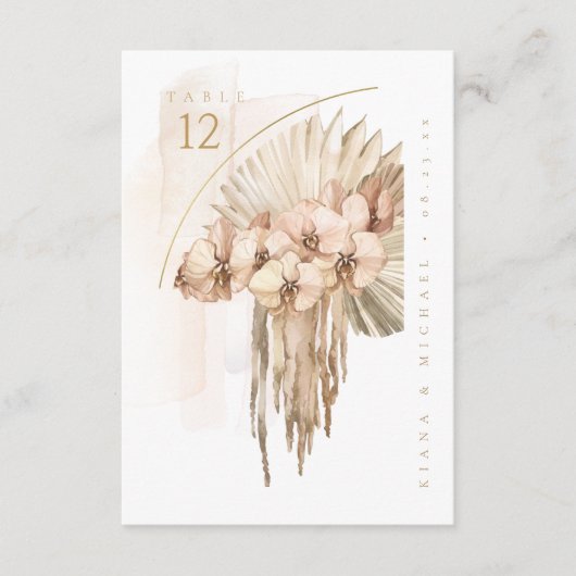 Boho Oasis Wedding Bouquet Tischnummer ID959 (Vorderseite)