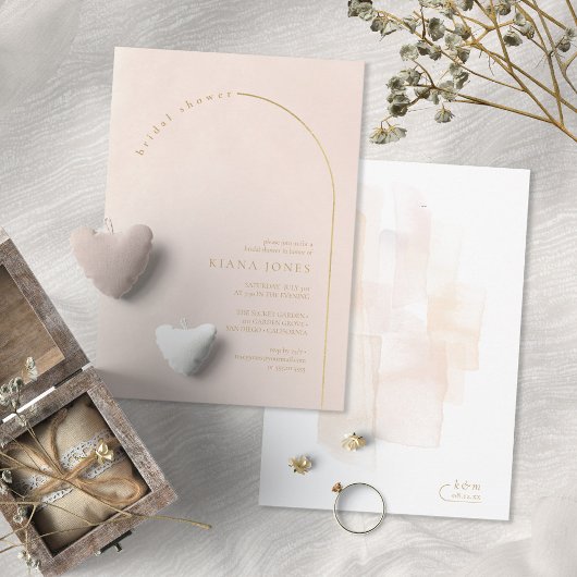 Boho Oasis Wedding Brautparty Blush ID959 Einladung