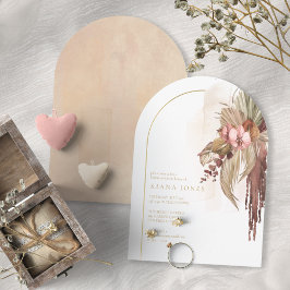 Boho Oasis Wedding Floral Brautparty Arch ID959 Einladung