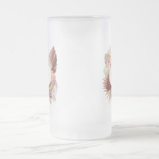 Boho Oasis Wedding Floral Frame ID959 Mattglas Bierglas (Mittel)