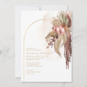 Boho Oasis Wedding Floral Probe Dinner ID959 Einladung (Vorderseite)