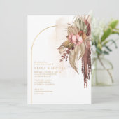 Boho Oasis Wedding Floral Probe Dinner ID959 Einladung (Stehend Vorderseite)