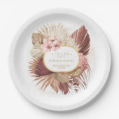 Boho Oasis Wedding Floral Vielen Dank V2 ID959 Pappteller (Vorderseite)