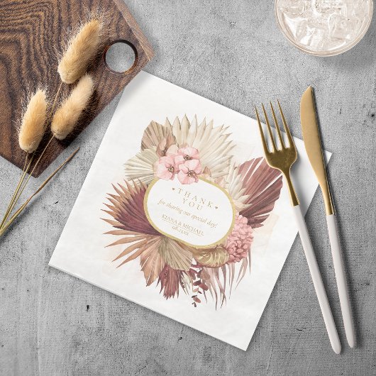 Boho Oasis Wedding Floral Vielen Dank V2 ID959 Serviette