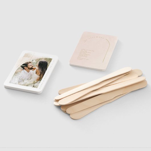 Boho Oasis Wedding Foto Program Blush ID959 Fächer (Non-assembled)