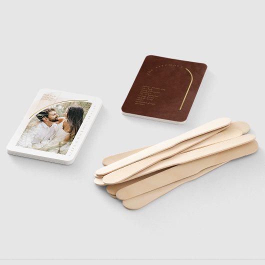 Boho Oasis Wedding Foto Program Umber ID959 Fächer (Non-assembled)