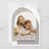 Boho Oasis Wedding Foto Template Arch ID959 Einladung (Rückseite)