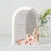 Boho Oasis Wedding Foto Template Arch ID959 Einladung (Stehend Vorderseite)