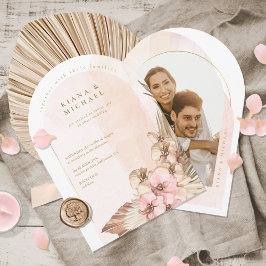 Boho Oasis Wedding Foto Template Arch ID959 Einladung