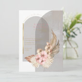 Boho Oasis Wedding Foto Template ID959 Einladung (Stehend Vorderseite)