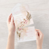 Boho Oasis Wedding ID959 All In One Einladung (Abreißen)
