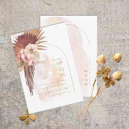 Boho Oasis Wedding ID959 RSVP Karte