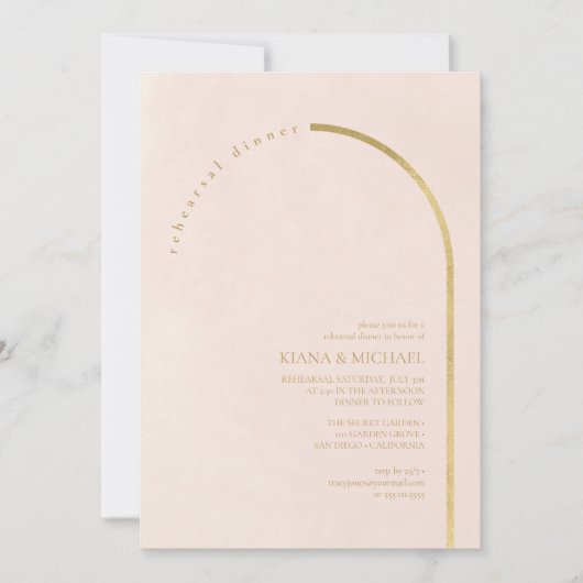 Boho Oasis Wedding Probe Dinner Blush ID959 Einladung (Vorderseite)