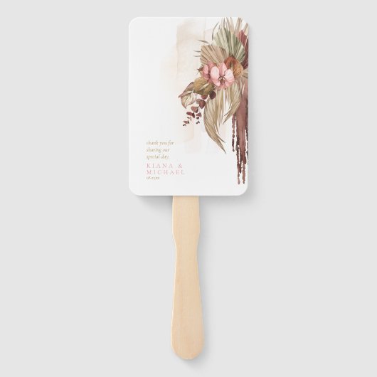 Boho Oasis Wedding Program Blush ID959 Fächer (Rückseite)