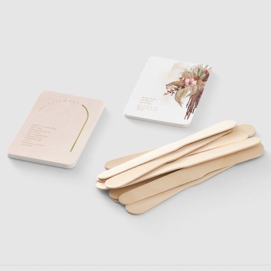 Boho Oasis Wedding Program Blush ID959 Fächer (Non-assembled)