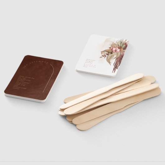 Boho Oasis Wedding Program Burnt Umber ID959 Fächer (Non-assembled)