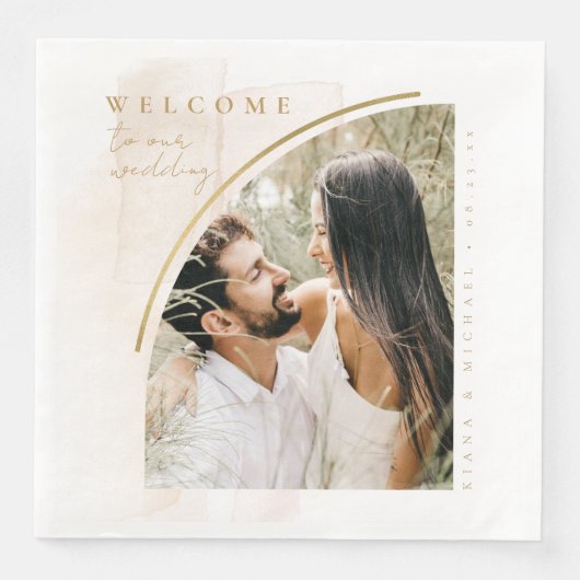 Boho Oasis Wedding Welcome Foto ID959 Serviette (Vorderseite)