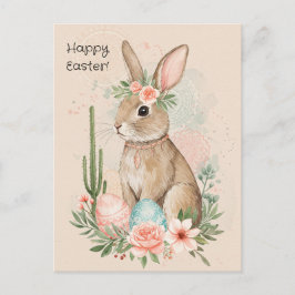 Boho Oaster Bunny Postcard - Minimalistisch Mandal Feiertagspostkarte