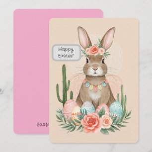 Boho Oaster Bunny Printable Card - Whimsical Feiertagskarte