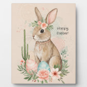 Boho Oaster Bunny Whimsical Pastel Fotoplatte (Vorderseite)