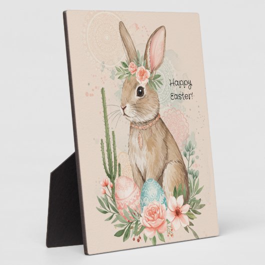 Boho Oaster Bunny Whimsical Pastel Fotoplatte (Seite)