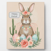 Boho Oaster Bunny Whimsical Pastel Fotoplatte (Vorderseite)