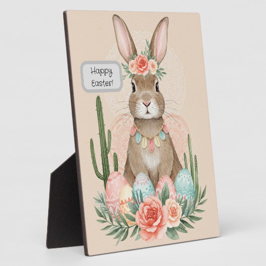 Boho Oaster Bunny Whimsical Pastel Fotoplatte (Seite)