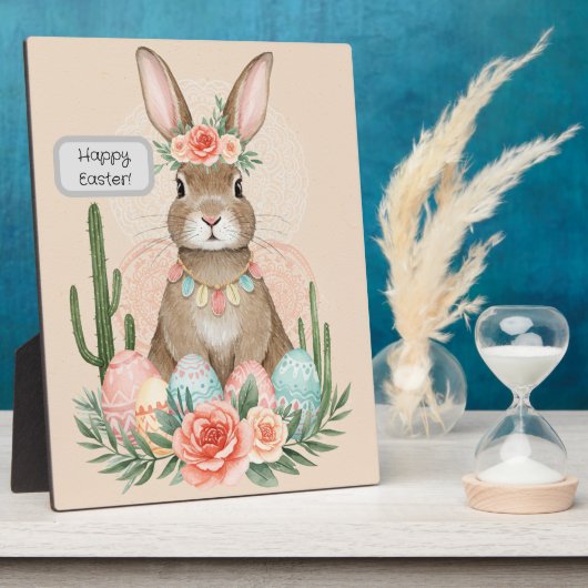 Boho Oaster Bunny Whimsical Pastel Fotoplatte (Seite)