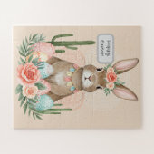 Boho Oaster Bunny Whimsical Pastel Puzzle (Horizontal)